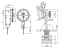 Indicator de testare dial, tip orizontal 0,03 ", 0,0005", cu suport magnetic