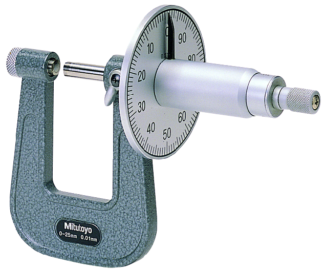 Tablă Micrometru Cadran gradat 0-25mm, 50mm Gât Tablă Micrometru Cadran gradat 0-25mm, 50mm Gât