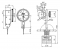 Indicator de testare dial, tip orizontal 0,8 mm, 0,01 mm, cu suport magnetic