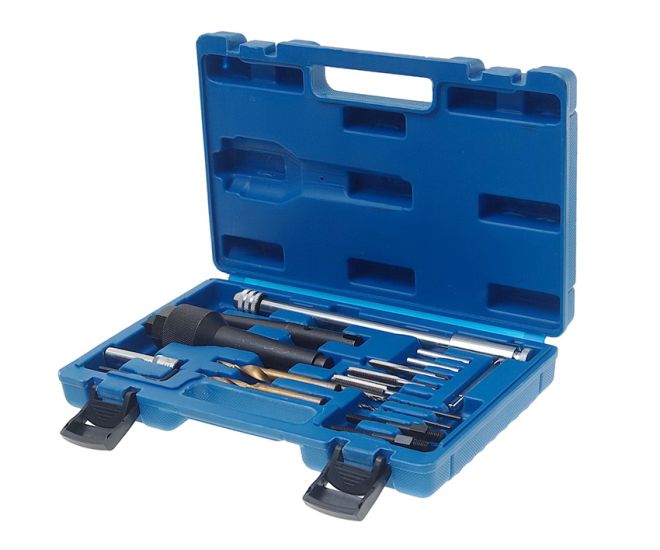 Set de scule pentru extracția bujiilor incandescente și restaurarea filetului ROCKFORCE RF-916G3 Set de scule pentru extracția bujiilor incandescente și restaurarea filetului ROCKFORCE RF-916G3