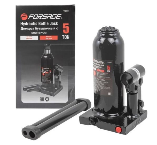 Cric hidraulic tip butelie Forsage F-T90504, cu o capacitate de ridicare de 5 tone Cric hidraulic tip butelie Forsage F-T90504, cu o capacitate de ridicare de 5 tone