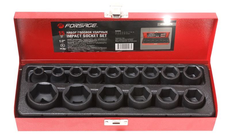 Set chei tubulare de impact Forsage F-6109MPB din 10 piese Set chei tubulare de impact Forsage F-6109MPB din 10 piese