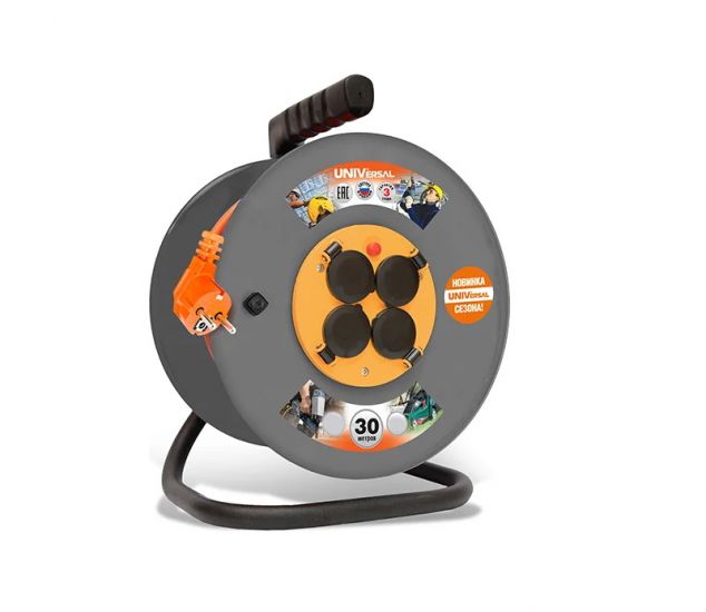 Prelungitor pe tambur UNIVersal VEM-250 IP-44 termo PVS 3*1, 30 m Prelungitor pe tambur UNIVersal VEM-250 IP-44 termo PVS 3*1, 30 m