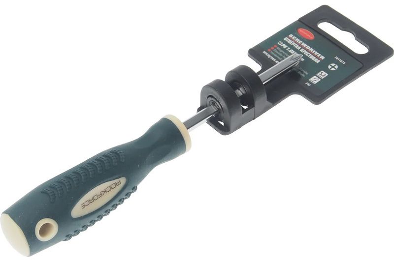 Отвертка крестовая ROCKFORCE Profi PH1x75 мм, магнитная (RF-7011075) Отвертка крестовая ROCKFORCE Profi PH1x75 мм, магнитная (RF-7011075)